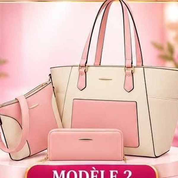 Ensemble de sacs rose et crème